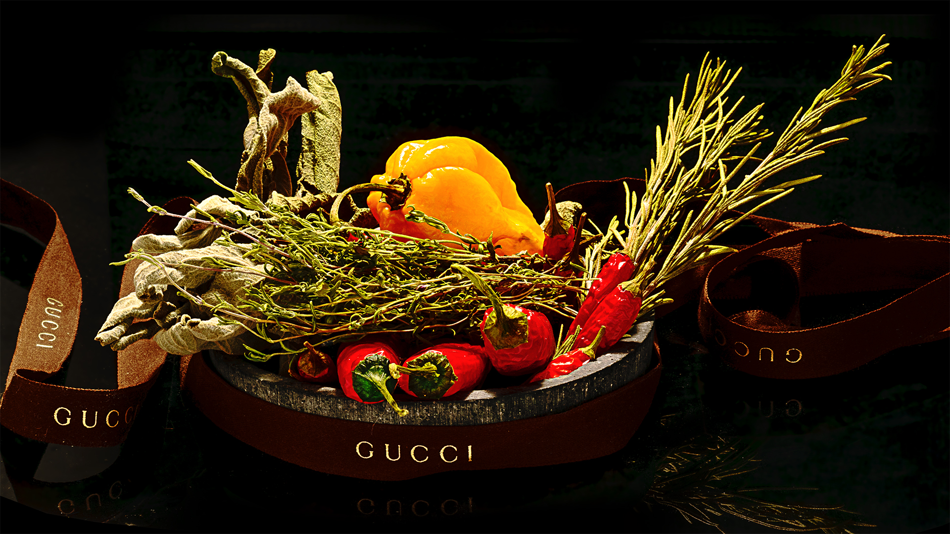 Yellow Chili with Spices and Gucci 1920x1600